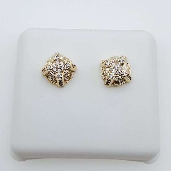 "14K Gold Plated Cubic Zircon Earrings, EVBRS455 - Picture 5 of 9